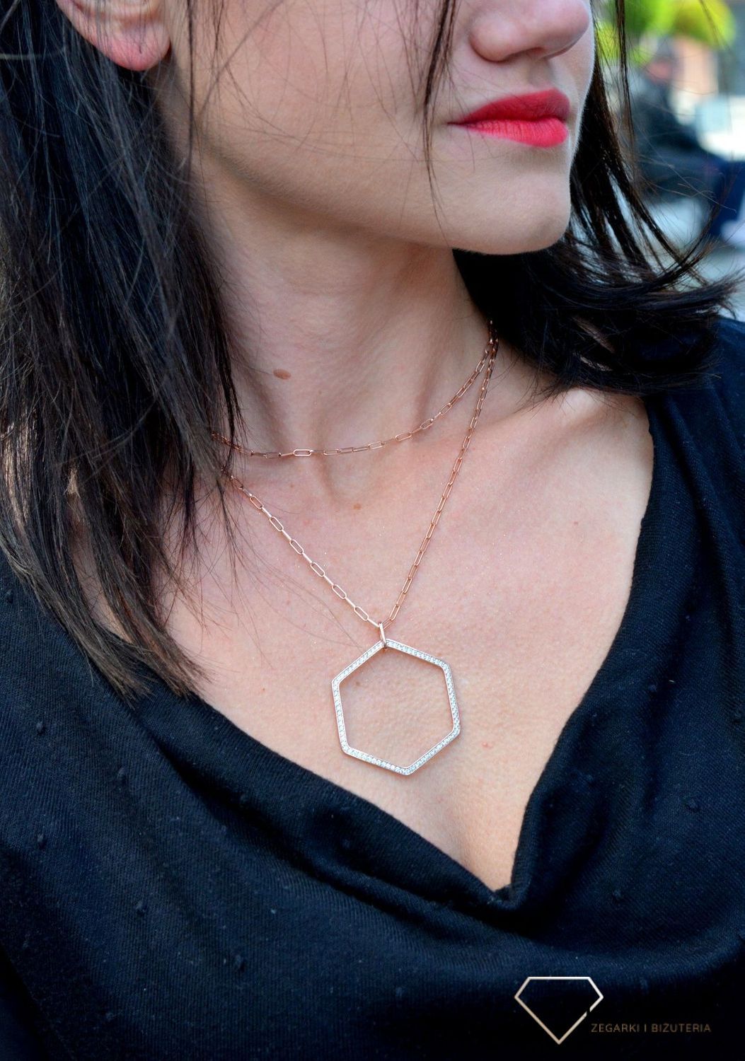 Naszyjnik srebrny Emozioni pokryty różowym złotem 147813-001.jpg